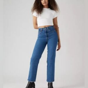 LEVI’S Ribcage Straight Denim Jeans 26 Button Fly High Rise
